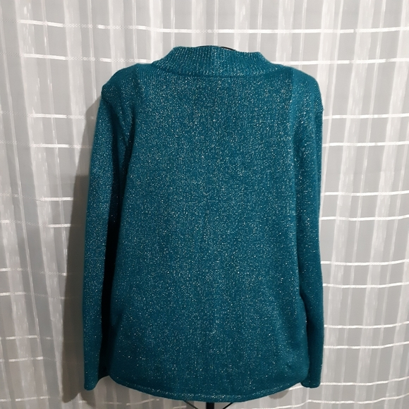 Tradition Metallic Turquoise Longseleve Sweater - Picture 3 of 5